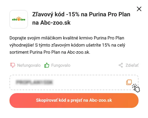 Návod ako skopírovať zľavový kód Abc-zoo.sk