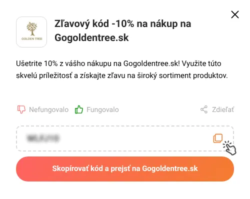 Návod ako skopírovať zľavový kód Gogoldentree.sk