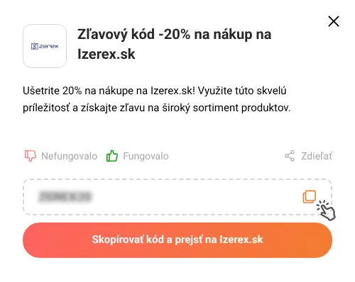 Návod ako skopírovať zľavový kód Izerex.sk