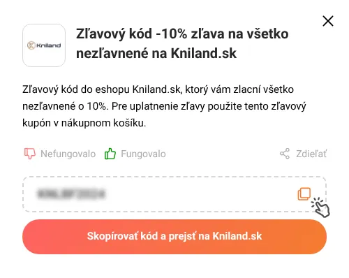 Návod ako skopírovať zľavový kód Kniland.sk